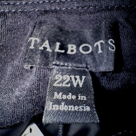 NWT Talbots Black Velvet Plus Size 22W Pants Elastic Waist‎ Stretch BRAND NEW! - Picture 6 of 11